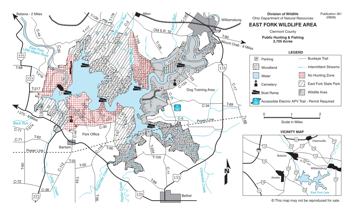 East Fork Lake Map East Fork Wildlife Area - Discover Cincinnati Directory